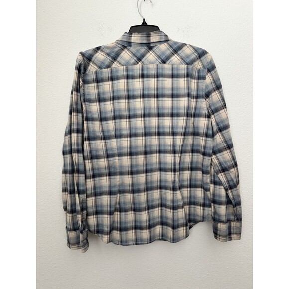 Chaps Women’s Plaid Blue Long Sleeve Button Down Shirt Chest Pockets XL - Picture 2 of 10